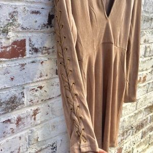 Misguided party suede camel dress